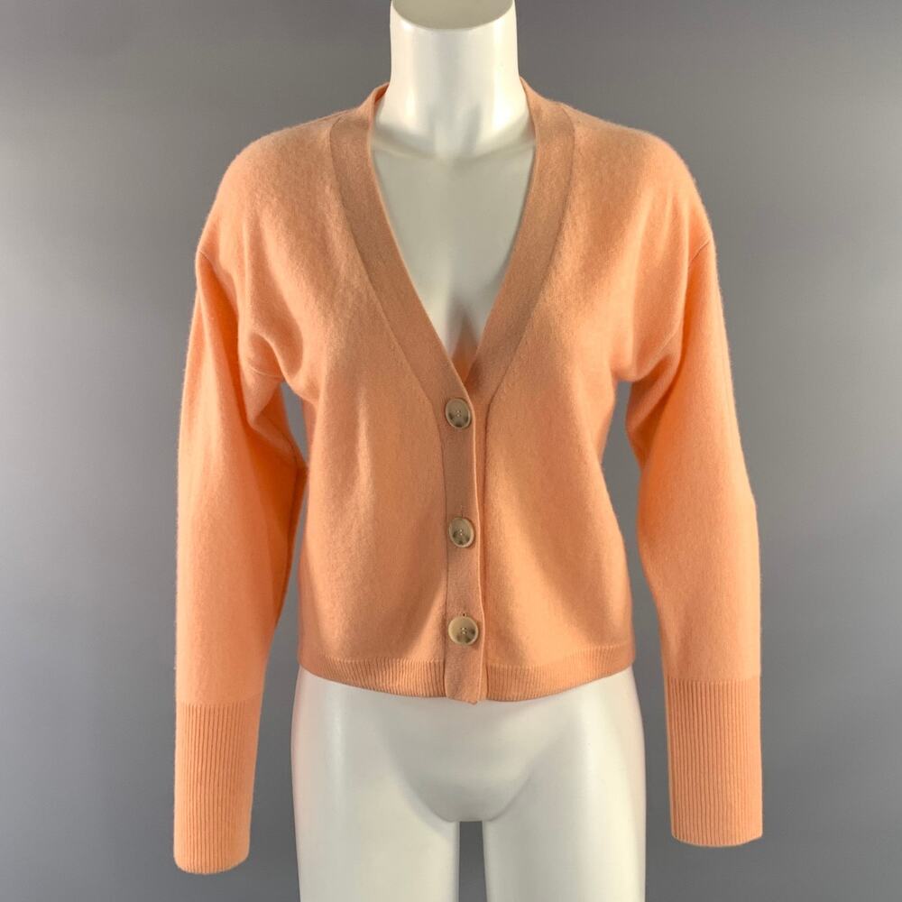 NAADAM Size XS Orange Cashmere Button Up Cardigan Womens